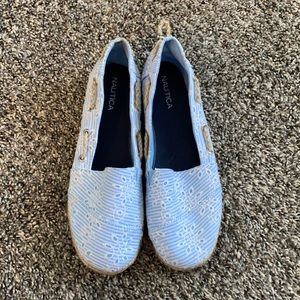 Blue nautica slip on shoes